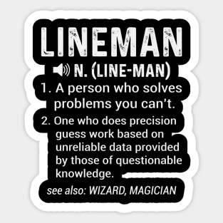 Funny Lineman Definition Electric Power Lineman Humor Sticker